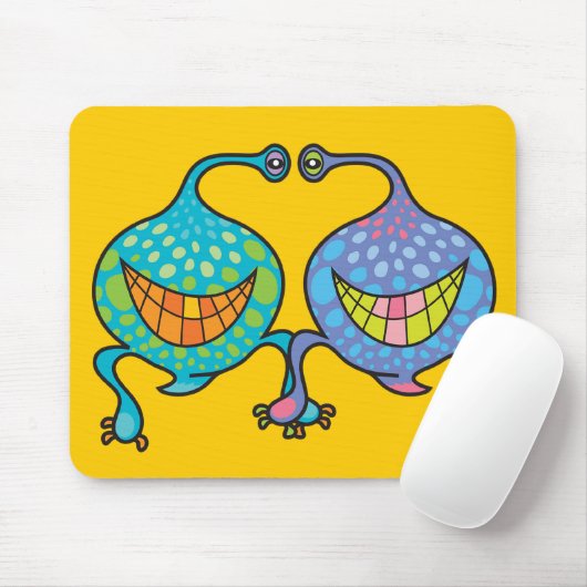 Herr-und Frau-Blob Cartoon Fun Alien Geschenk Mousepad (Mit Mouse)
