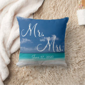Herr und Frau Blue Beach Wedding Pillows Kissen (Decke)