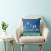 Herr und Frau Blue Beach Wedding Pillows Kissen (Stuhl )