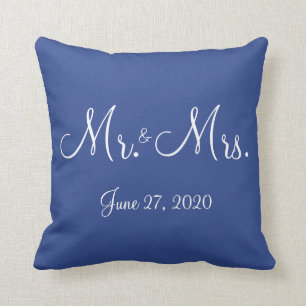 Herr und Frau Blue Nautical Wedding Pillows Kissen