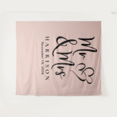 Herr und Frau Blush Pink Wedding Wandteppich (Vorderseite (Horizontal))