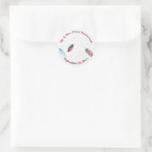 Herr und Frau Boho Feather Design mit Datum Runder Aufkleber (Tasche)
