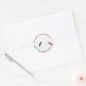 Herr und Frau Boho Feather Design mit Datum Runder Aufkleber (Umschlag)