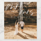 Herr und Frau Boho Minimalistisch Modern Wedding Weinetikett (Einzelnes Label)