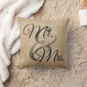 Herr und Frau Burlap Wedding Personalized Kissen (Decke)