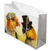 Herr und Frau Caique Große Geschenktüte (Rückseite Schrägansicht)