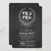 Herr und Frau Chalkboard Free Beer Wedding Einladung (Vorne/Hinten)
