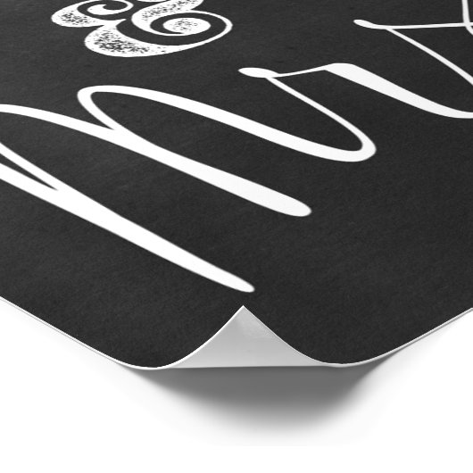 Herr und Frau Chalkboard Wedding Sign Poster (Ecke)