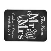 "Herr und Frau." Chalkboard Wedding Souvenier Magn Magnet (Horizontal)