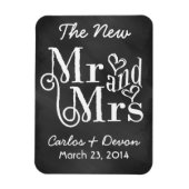"Herr und Frau." Chalkboard Wedding Souvenier Magn Magnet (Vertikal)