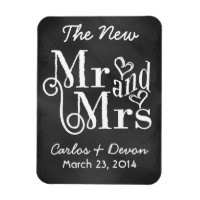 "Herr und Frau." Chalkboard Wedding Souvenier Magn