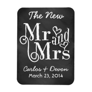 "Herr und Frau." Chalkboard Wedding Souvenier Magn Magnet