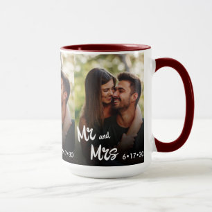 Herr und Frau Chic-Bürstenschrift-Typografie-Foto- Tasse