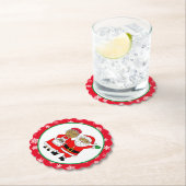 Herr und Frau Claus, afroamerikanischer Weihnachts Untersetzer (Vor Ort)