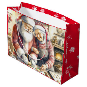 Herr und Frau Claus backen Kekse Weihnachten Große Geschenktüte