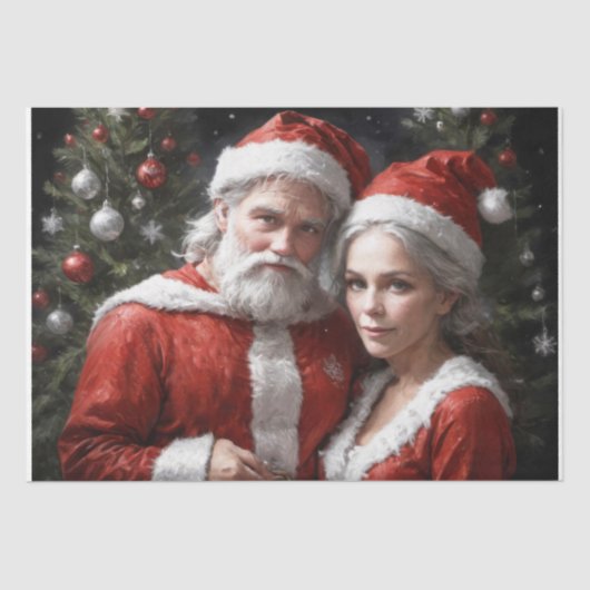 Herr und Frau Claus - Decoupage - Seidenpapier (Vorderseite)