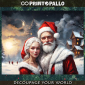 Herr und Frau Claus in der Weihnachtsschneelandsch Seidenpapier