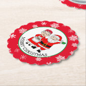 Herr und Frau Claus, Personalisierte Weihnachten Untersetzer (angewinkelt)