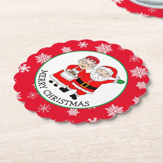 Herr und Frau Claus, Personalisierte Weihnachten Untersetzer (angewinkelt)