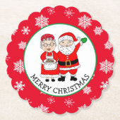 Herr und Frau Claus, Personalisierte Weihnachten Untersetzer (Vorderseite)