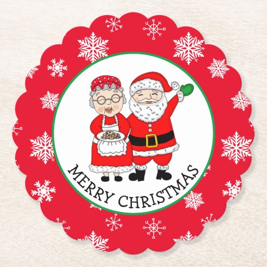 Herr und Frau Claus, Personalisierte Weihnachten Untersetzer (Vorderseite)