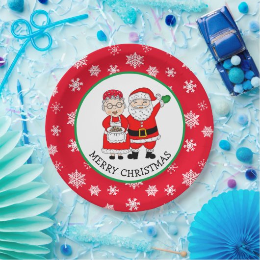 Herr und Frau Claus, Weihnachten Pappteller (Party)