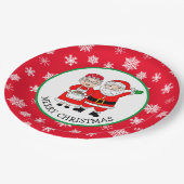 Herr und Frau Claus, Weihnachten Pappteller (Schrägansicht)