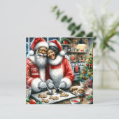 Herr und Frau Clause Niedlich Personalisierte Weih Karte (Stehend Vorderseite)