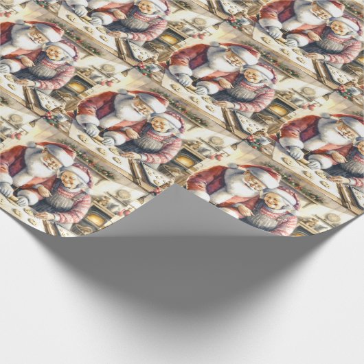 Herr und Frau Clause Niedliche Weihnachten Geschenkpapier (Ecke)