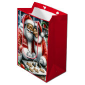 Herr und Frau Clause Niedliche Weihnachten Mittlere Geschenktüte (Vorderseite Schrägansicht)