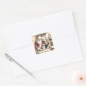 Herr und Frau Clause Niedliche Weihnachten Quadratischer Aufkleber (Umschlag)