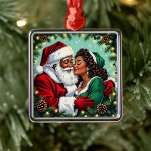 Herr und Frau Clause Süßes Weihnachten  Ornament Aus Metall