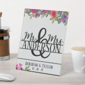 Herr und Frau Custom Floral Wedding Custom Sockelschild (In SItu)