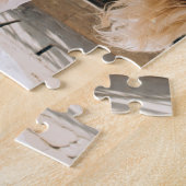 Herr und Frau Custom Foto Red Sparkle Heart Puzzle (Seite)