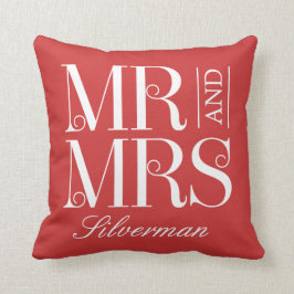Herr und Frau Custom Wedding Throw Pillow Kissen