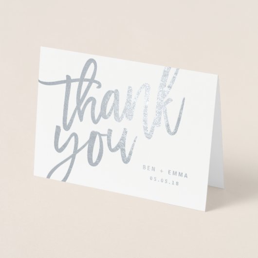 Herr und Frau Dankeschön fotografieren echte Folie Folienkarte (Vorderseite)