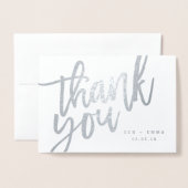 Herr und Frau Dankeschön fotografieren echte Folie Folienkarte (Vorderseite mit Umschlag)