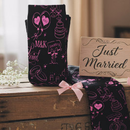 Herr und Frau Doodle Just Married Pink Monogram So Socken
