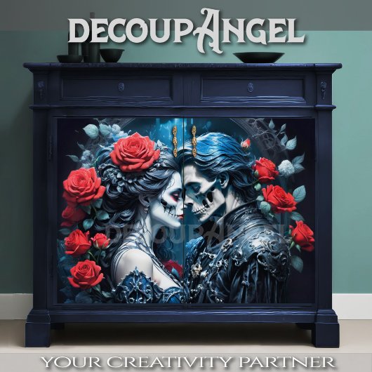 Herr und Frau Dracula - Decoupage - Seidenpapier