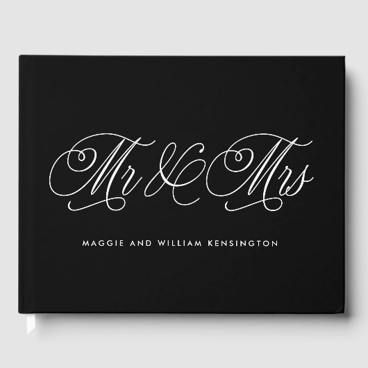 Herr und Frau EDITABLE COLOR Wedding Guest Book Gästebuch (Vorderseite)