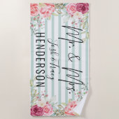 Herr und Frau, Ehepaare Hochzeitsgeschenk, Geschen Strandtuch (Vorderseite)