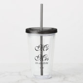 Herr-und Frau-Elegant Black Script Customized Acryltrinkbecher (Vorderseite)