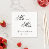 Herr und Frau Elegant Calligraphy Wedding Serviette (Beispiel)