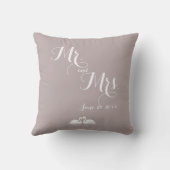 Herr und Frau Elegant Gray Wedding Pillows Swans Kissen (Rückseite)