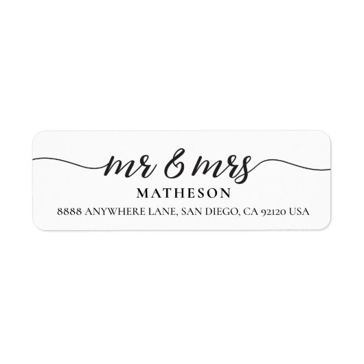 Herr und Frau Elegant Modern Script neu verheirate (Vorne)