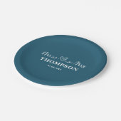 Herr und Frau Elegant Simple | Canoe Blue Pappteller (Schrägansicht)