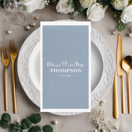 Herr und Frau Elegant Simple | Dusty Blue Serviette