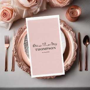 Herr und Frau Elegant Simple Rose Gold Serviette