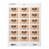 Herr und Frau Elegant Simple Rustic Wood Wedding Adressaufkleber (Vorne)