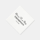 Herr und Frau Elegant Simple | Schwarz/Weiß Serviette (Ecke)